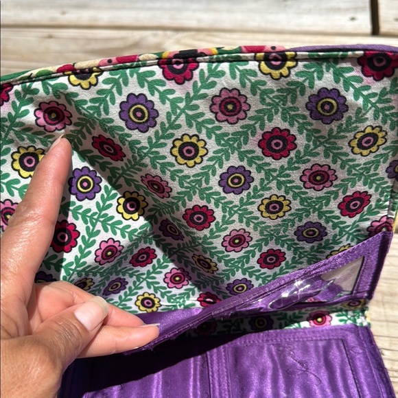 Vera Bradley Pink and Purple Quilted Wallet with Paisley Design - Picture 9 of 11